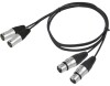 Hochwertiges Verbindungskabel BST XLRM-XLRF-1.5X2 1m 2x XLR Stecker u. Buchse