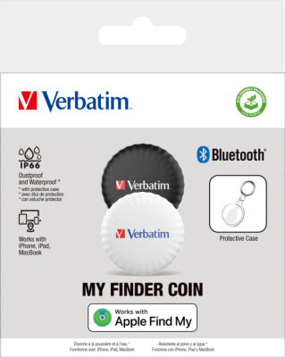 Bluetooth Tracker Verbatim My Finder MYFC-02BW für Apple Wo ist? 2er-Pack