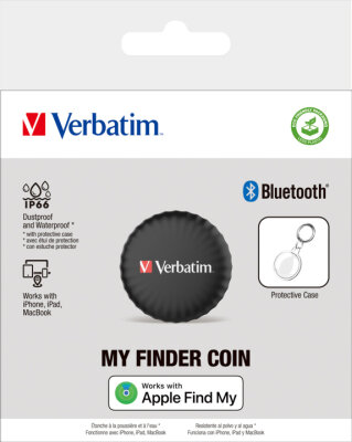 Bluetooth Tracker Verbatim My Finder MYFC-01B für Apple Wo ist? mit Ring