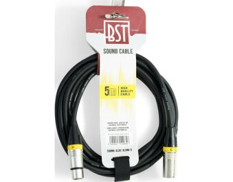 Hochwertiges Audiokabel BST SOUND-XLRM-XLRF-5 5m XLR Stecker u. Buchse