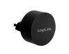 Dual-USB-Schnellade-Steckdosenadapter 2x USB-A 10,5 W rund schwarz