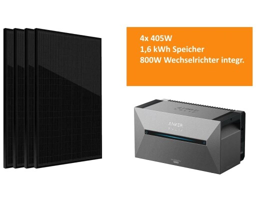 Anker Solarbank 2 E1600 Pro + 4× 405W Jolywood PV-Modul bifazial