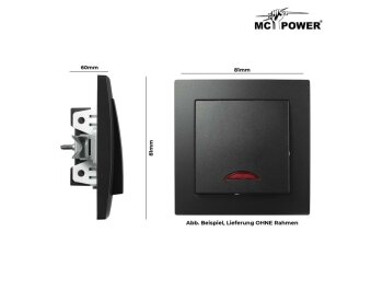 Schalter McPower Flair 250V~/10A UP matt schwarz mit Kontroll-Leuchte