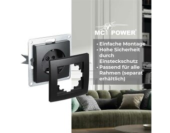 Schutzkontakt-Steckdose McPower Flair 250V~/16A UP Einsteckschutz matt schwarz