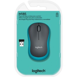 Maus Logitech M185 1000dpi blau-schwarz kabellos