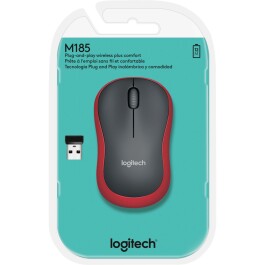 Maus Logitech M185 1000dpi rot-schwarz kabellos