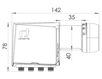 Inverto Quattro LNB Premium 40mm für Betrieb an...