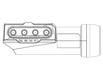 Inverto Quattro LNB Premium 40mm für Betrieb an Multischalter