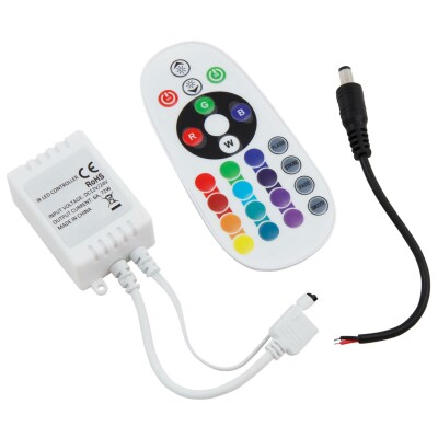 RGB-Controller für LED-Stripes inkl. Fernbedienung  RGB+weiß