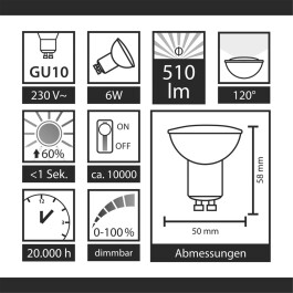 LED-Strahler Komplettset McShine 10x MS-60 dimmbar 10x Fassung 20x Wago-Klemme