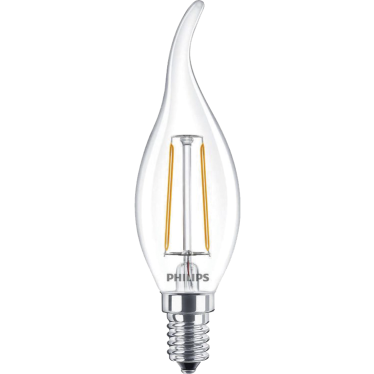 LED Filament-Kerzenlampe Philips CorePro E14 2W 2700K 250lm 230V klar