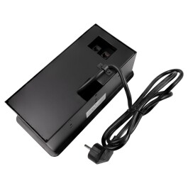 Tisch-Einbausteckdose 2 fach 2 USB 2 RJ45 schwarz mit Staubschutz 3600W