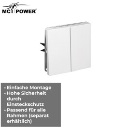 Taster McPower Shallow 2-fach 250V~10A UP Steckanschluss weiß