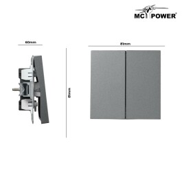 Taster McPower Shallow 2-fach 250V~10A UP Steckanschluss anthrazit