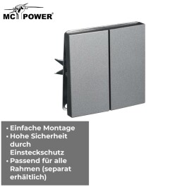 Taster McPower Shallow 2-fach 250V~10A UP Steckanschluss anthrazit